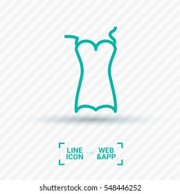 Swimsuit isolated minimal single flat linear icon for application and info-graphic. Women line vector icon for websites and mobile minimalistic flat design.