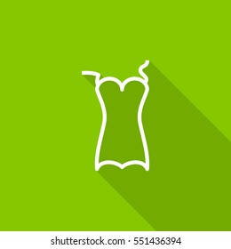 Swimsuit isolated minimal single flat linear icon for application and info-graphic. Women line vector icon for websites and mobile minimalistic flat design.