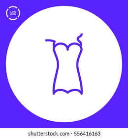 Swimsuit isolated minimal single flat linear icon for application and info-graphic. Women line vector icon for websites and mobile minimalistic flat design.
