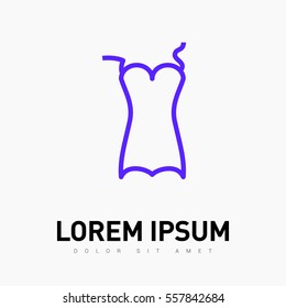 Swimsuit isolated minimal single flat linear icon for application and info-graphic. Women line vector icon for websites and mobile minimalistic flat design.