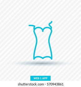 Swimsuit isolated minimal single flat linear icon for application and info-graphic. Women line vector icon for websites and mobile minimalistic flat design.