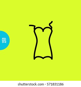 Swimsuit isolated minimal single flat linear icon for application and info-graphic. Women line vector icon for websites and mobile minimalistic flat design.