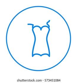 Swimsuit isolated minimal single flat linear icon for application and info-graphic. Women line vector icon for websites and mobile minimalistic flat design.