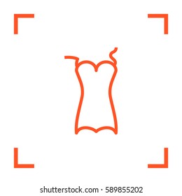 Swimsuit isolated minimal single flat linear icon for application and info-graphic. Women line vector icon for websites and mobile minimalistic flat design.