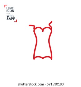 Swimsuit isolated minimal single flat linear icon for application and info-graphic. Women line vector icon for websites and mobile minimalistic flat design.