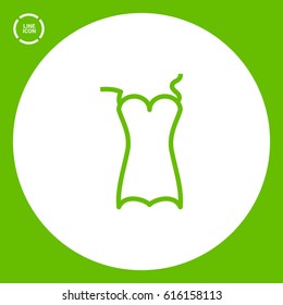 Swimsuit isolated minimal single flat linear icon for application and info-graphic. Women line vector icon for websites and mobile minimalistic flat design.