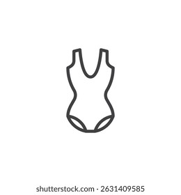Swimsuit line icon. linear style sign for mobile concept and web design. Women's swimsuit outline vector icon. Symbol, logo illustration. Vector graphics