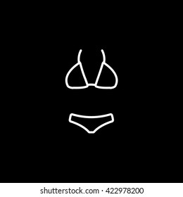 Swimsuit Line Icon On Black Background