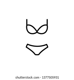 swimsuit line icon thin black on white background