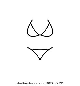Swimsuit linear icon on white background. Editable stroke