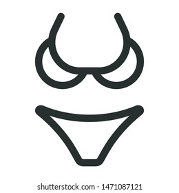 swimsuit - minimal line web icon. simple vector illustration. concept for infographic, website or app.