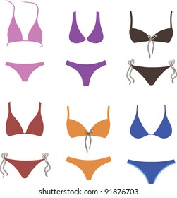 Swimsuit model isolated vector set