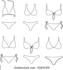 Swimsuit model isolated vector set