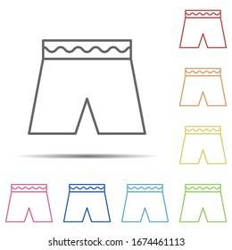 Icono de varios colores Swimsuit. Elemento de icono de delgada de la sonda de baño sobre fondo blanco