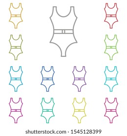 Swimsuit multi color icon. Simple thin line, outline vector of summer icons for ui and ux, website or mobile application
