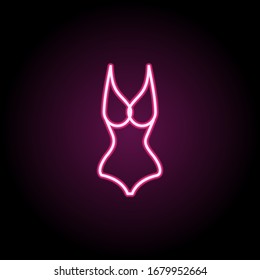 Swimsuit neon icon. Simple thin line, outline vector of clothes icons for ui and ux, website or mobile application