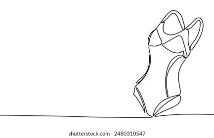 Traje de baño de una línea continua. Line art Traje de baño . Arte vectorial dibujado a mano.