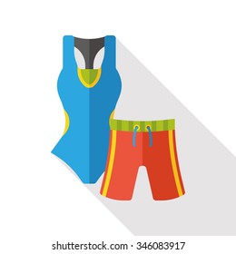 Swimsuit and pants flat icon
