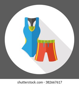 Swimsuit and pants flat icon