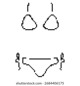 swimsuit pixel icon, 8-bit. Isolated vector illustration.