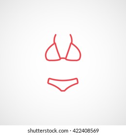 Swimsuit Red Flat Icon On White Background