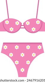 Traje de baño rosa Imagen de Vector retro