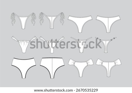 Swimsuit Set Bottoms Technical Drawings