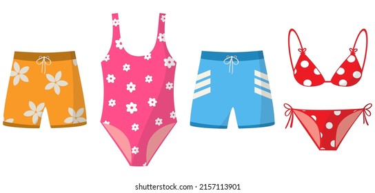 Swimsuit Set Summer Beach Outfit Stock Vector (Royalty Free) 2157113901 ...