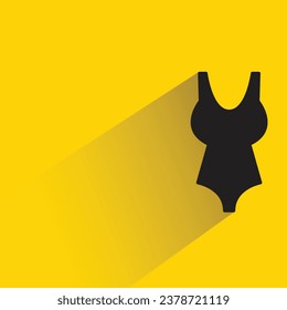 swimsuit with shadow on yellow background