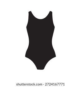 Diseño de ilustración plana de Vector de silueta de traje de baño sobre fondo blanco