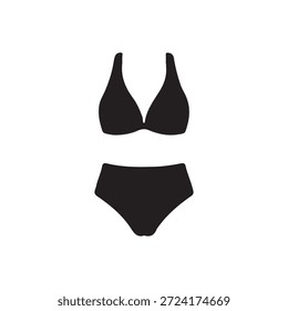 Swimsuit silhouette vector flat illustration
