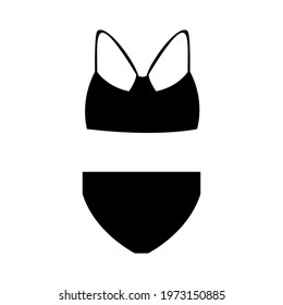 Swimsuit simple icon black. Vector Illustration