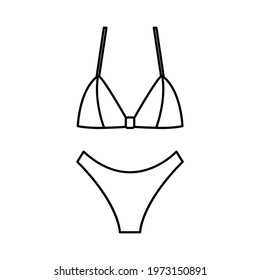Swimsuit simple icon black. Vector Illustration
