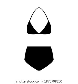 Swimsuit simple icon black. Vector Illustration