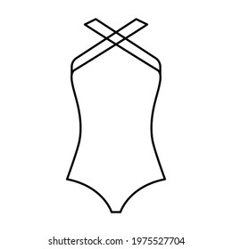 Swimsuit simple icon black. Vector Illustration