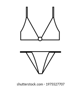 Swimsuit simple icon black. Vector Illustration