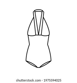 Swimsuit simple icon black. Vector Illustration