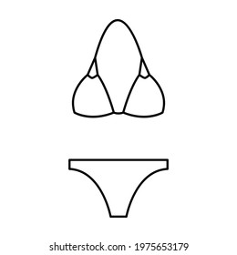 Swimsuit simple icon black. Vector Illustration