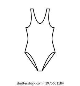Swimsuit simple icon black. Vector Illustration