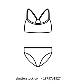 Swimsuit simple icon black. Vector Illustration