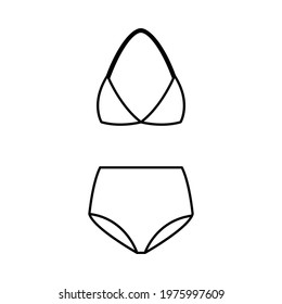 Swimsuit simple icon black. Vector Illustration