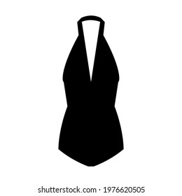 Swimsuit simple icon black. Vector Illustration