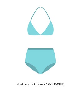 Swimsuit simple icon blue. Vector Illustration