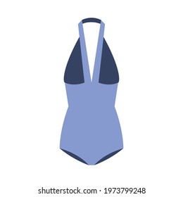 Swimsuit simple icon blue. Vector Illustration