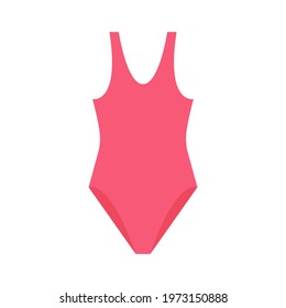 Swimsuit simple icon red. Vector Illustration