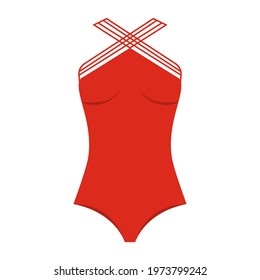 Swimsuit simple icon red. Vector Illustration