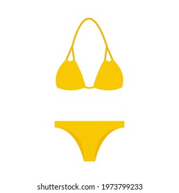 Swimsuit simple icon yellow. Vector Illustration