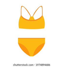 Swimsuit simple icon yellow. Vector Illustration
