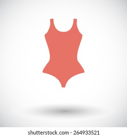 Swimsuit. Single flat icon on white background. Vector illustration.