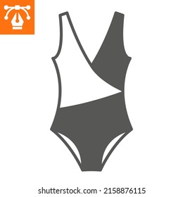 Icono sólido de traje de baño, icono de estilo glifo para sitio web o aplicación móvil, ropa de baño y ropa, icono vectorial de traje de baño, ilustración vectorial simple, gráficos vectoriales con trazos editables.